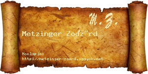 Metzinger Zoárd névjegykártya